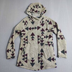 The North Face Crescent Wrap Jacket with Hood women's size S beige Aztec fleece